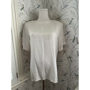 Vintage Jason Prescott Women’s Short Sleeve Silk Top Shoulder Pads Size 14